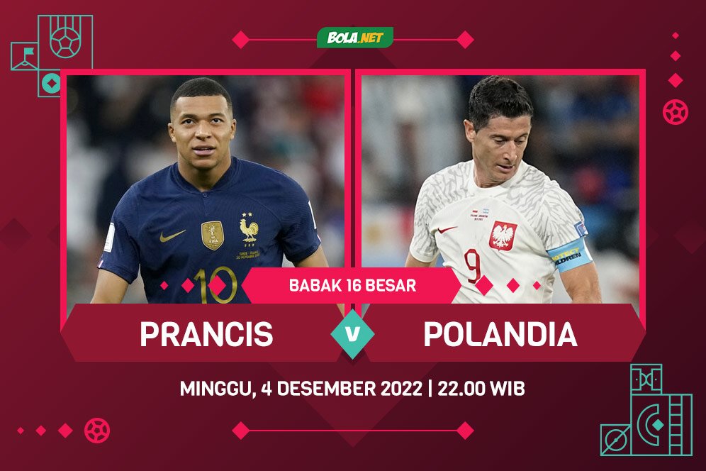 Link Live Streaming Piala Dunia 2022: Prancis vs Polandia 4 Desember 2022