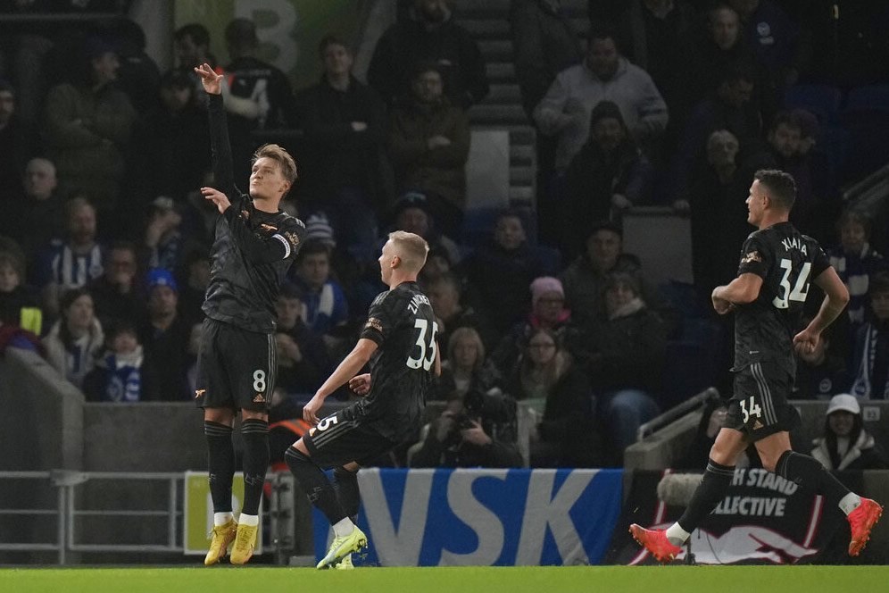 Highlights Brighton 2-4 Arsenal: Parade 6 Gol dan Aksi Menawan Martin Odegaard