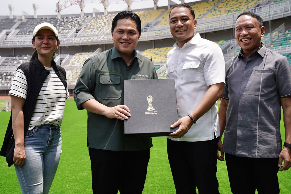 Reaksi Erick Thohir Saat Meninjau Venue Piala Dunia U-20 2023, Stadion Gelora Bung Tomo