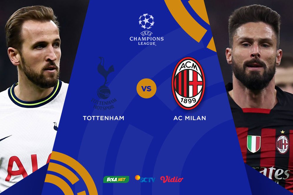 Live Streaming Liga Champions Tottenham vs AC Milan di Vidio Hari ini, 9 Maret 2023