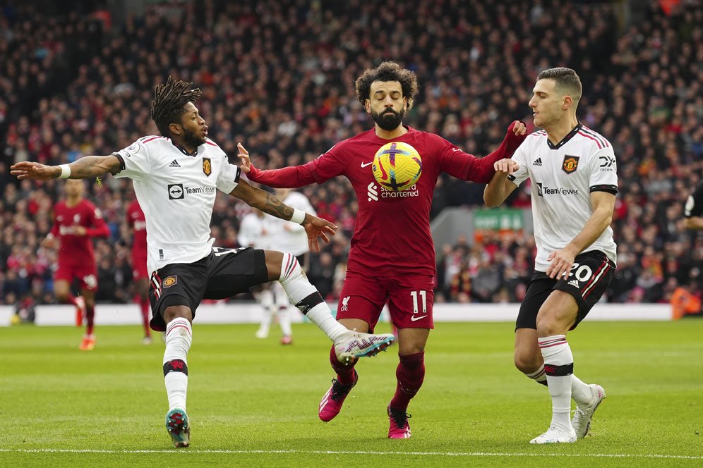 Aksi Mohamed Salah Obok-Obok Manchester United di Anfield