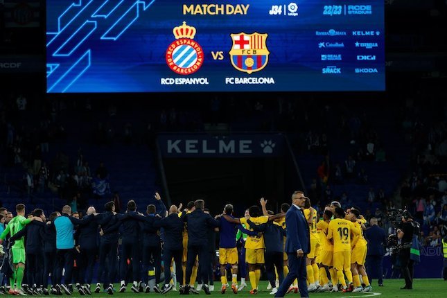 Selebrasi Barca di Espanyol