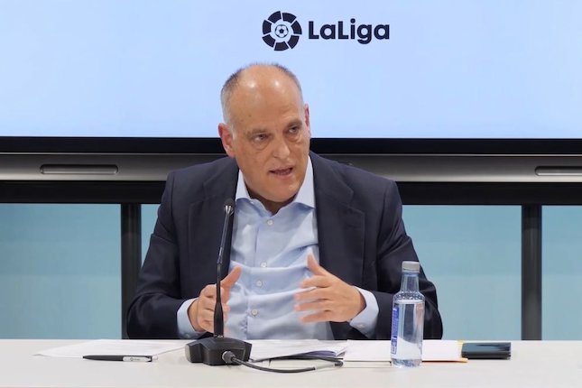 Javier Tebas memberikan keterangan tentang situasi terkini yang terjadi di La Liga (c) La Liga