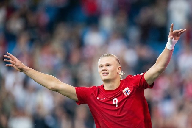 Erling Haaland (Norwegia) di Grup A Kualifikasi Euro 2024