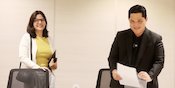 Kompaknya Erick Thohir dan Ratu Tisha saat Jumpa Pers