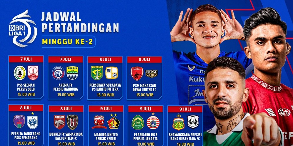 Jadwal Live Streaming BRI Liga 1 2023/2024 Pekan Kedua Di Vidio - Bola.net