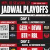 Jadwal Live Streaming MPL Season 12 Babak Playoff di Vidio Pekan Ini, 11-12 Oktober 2023