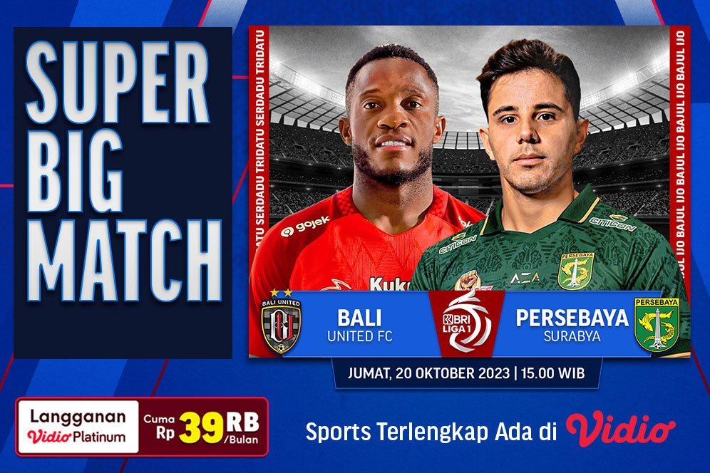 Link Live Streaming Bali United Vs Persebaya Surabaya di Vidio, 20 Oktober 2023