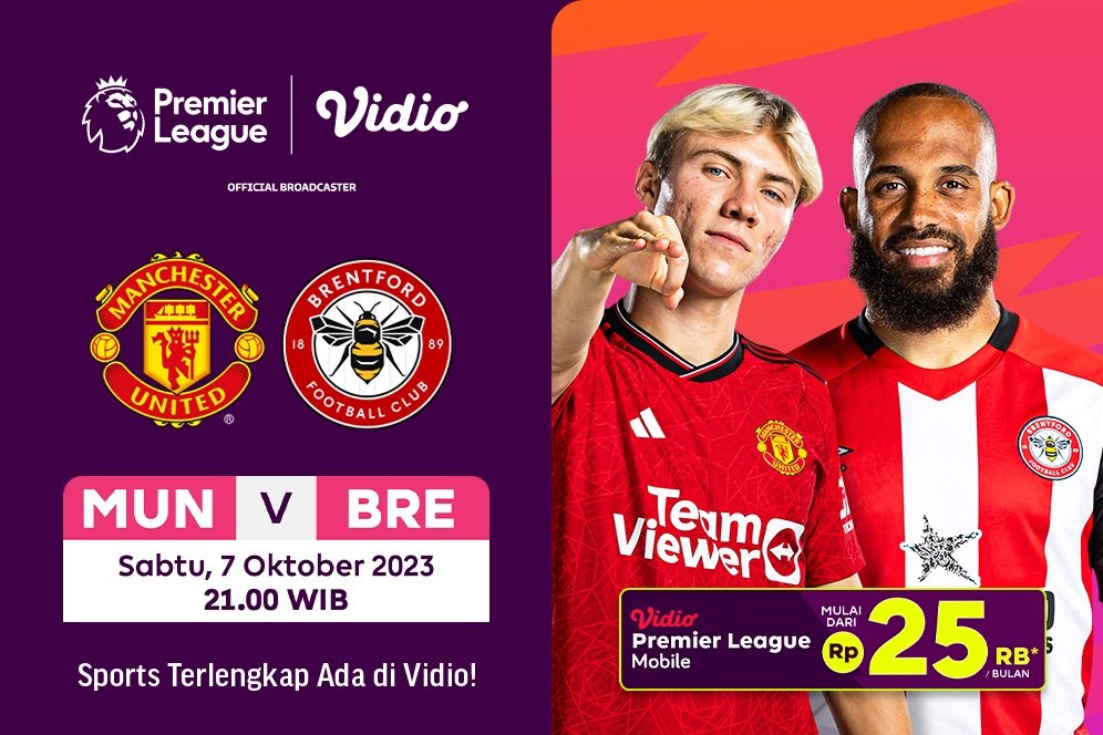 Siaran Langsung Manchester United Vs Brentford di Vidio Akhir Pekan Ini