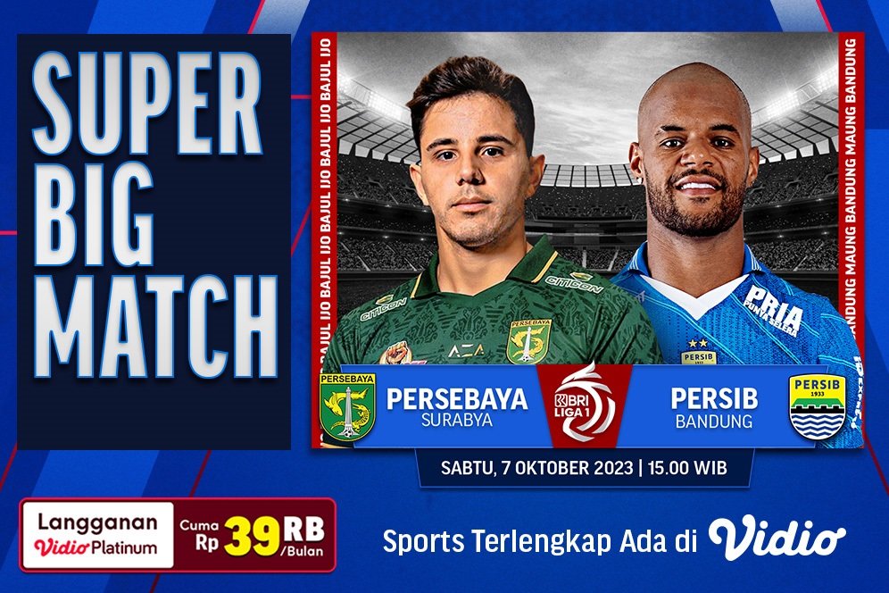 Link Live Streaming BRI Liga 1: Persebaya Surabaya Vs Persib Bandung di Vidio Link Live Streaming BRI Liga 1: Persebaya Surabaya Vs Persib Bandung di Vidio