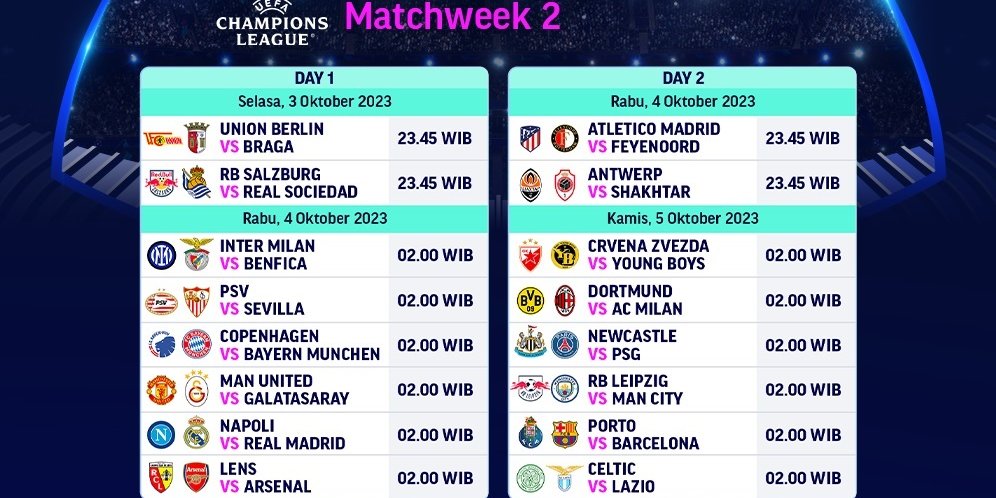 Jadwal Siaran Langsung Liga Champions Di SCTV Pekan Ini, 8-9 November ...