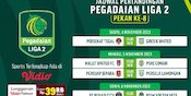 Jadwal Live Streaming Pegadaian Liga 2 Pekan Kedelapan di Vidio, 4-6 November 2023