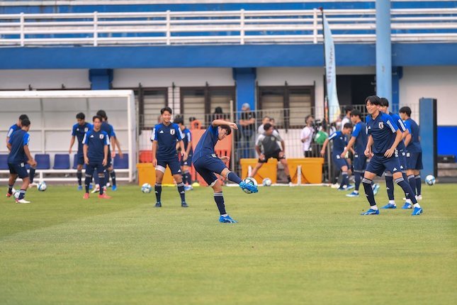 Sesi latihan Jepang U-17 jelang laga pertama Grup D kontra Polandia U-17 (c) LOC Piala Dunia U-17 2023