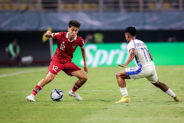 Welber Jardim (12) ketika tampil untuk Timnas Indonesia U-17 melawan Panama U-17 di Piala Dunia U-17 2023. (c) Bolanet/Bagaskara Lazuardi