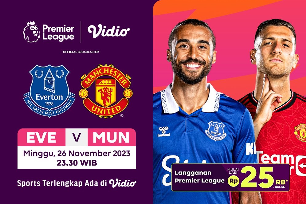 Link Live Streaming Liga Inggris: Everton Vs Manchester United di Vidio, 26 November 2023