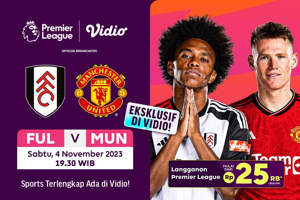 Link Live Streaming Fulham Vs Manchester United di Vidio, 4 November 2023
