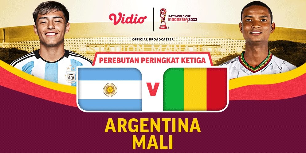 Live Streaming Piala Dunia U-17 2023: Argentina Vs Mali di Vidio, 1 Desember 2023