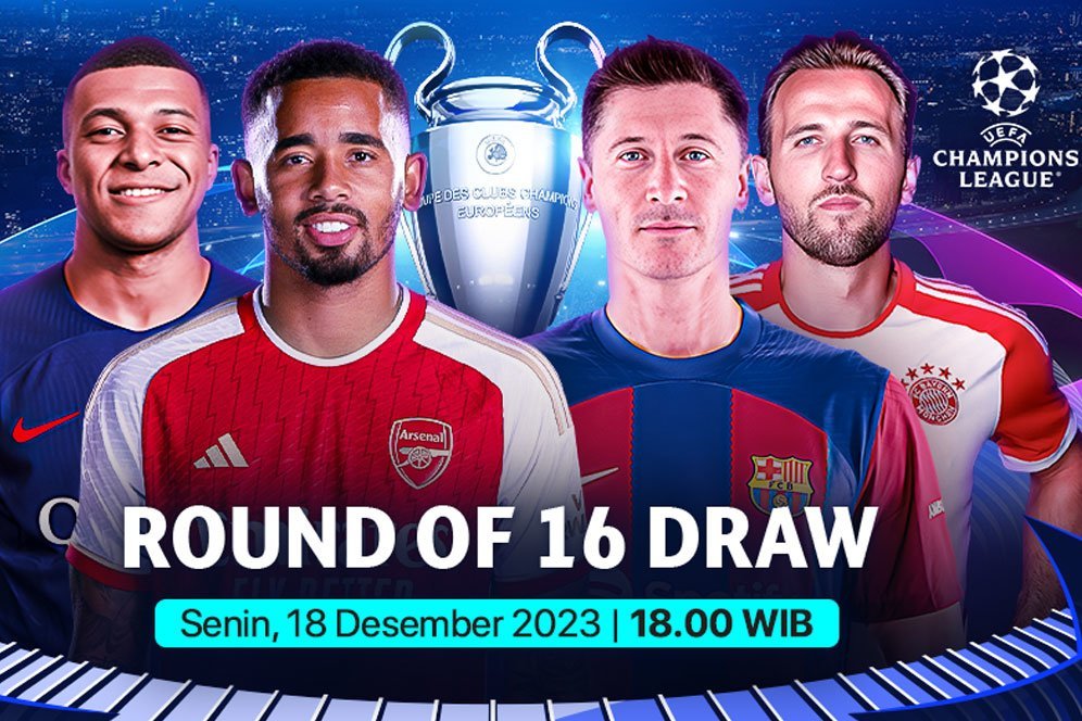 Link Live Streaming Drawing Liga Champions 2023/2024 Babak 16 Besar di Vidio, 18 Desember 2023