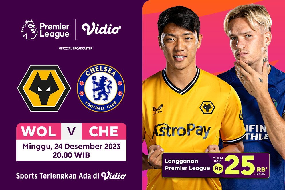 Link Live Streaming Liga Inggris: Wolves Vs Chelsea di Vidio, 24 Desember 2023