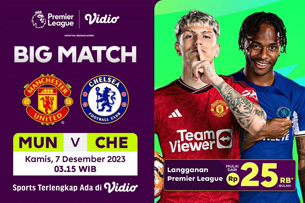Link Live Streaming Liga Inggris: Manchester United Vs Chelsea di Vidio, 7 Desember 2023 Link Live Streaming Liga Inggris: Manchester United Vs Chelsea di Vidio, 7 Desember 2023