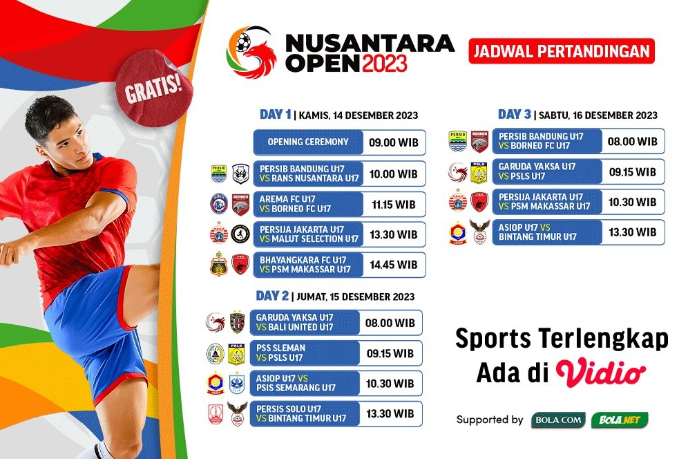 Jadwal Siaran Langsung Nusantara Open 2023 di Vidio Pekan Perdana, Streaming Gratis!