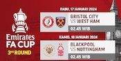 Jadwal Siaran Langsung Piala FA 2023/2024 Putaran Ketiga di Vidio, 17&18 Januari 2024