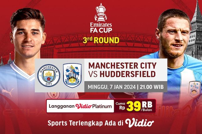 Jadwal dan Link Streaming Man City vs Huddersfield