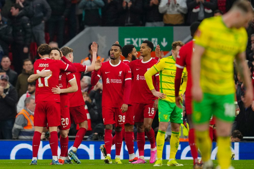 Hasil Liverpool vs Norwich City: Skor 5-2