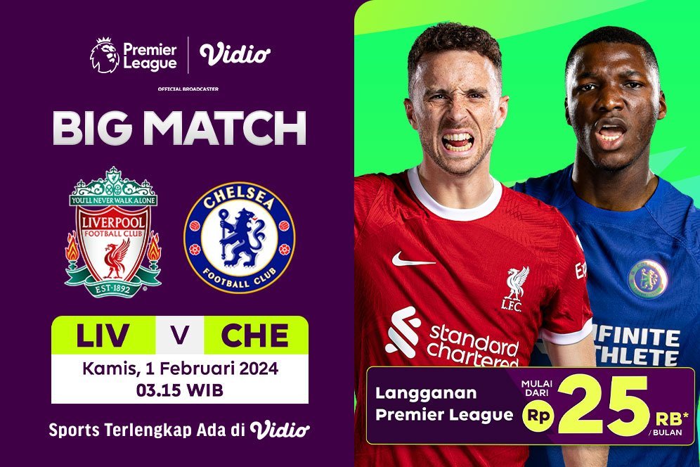 Link Live Streaming Liga Inggris: Liverpool Vs Chelsea di Vidio, Kamis 1 Februari 2024