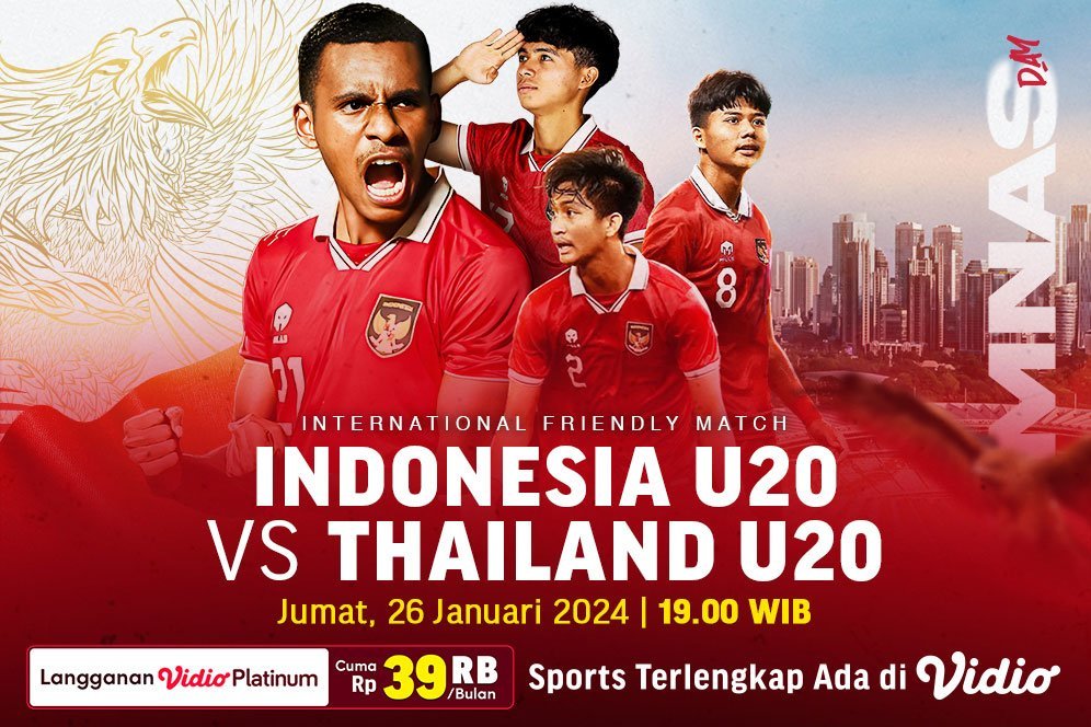 Jadwal Live Streaming Timnas Indonesia U-20 vs Thailand U-20 di Vidio Malam Ini Jadwal Live Streaming Timnas Indonesia U-20 vs Thailand U-20 di Vidio Malam Ini
