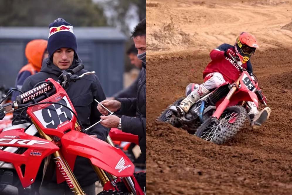 Sudah Jadi Rider Ducati, Marc Marquez Masih Latihan Motocross Pakai Honda