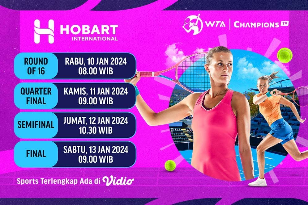 Jadwal Live Streaming WTA Hobart International 2024 di Vidio, 10-13 Januari 2024