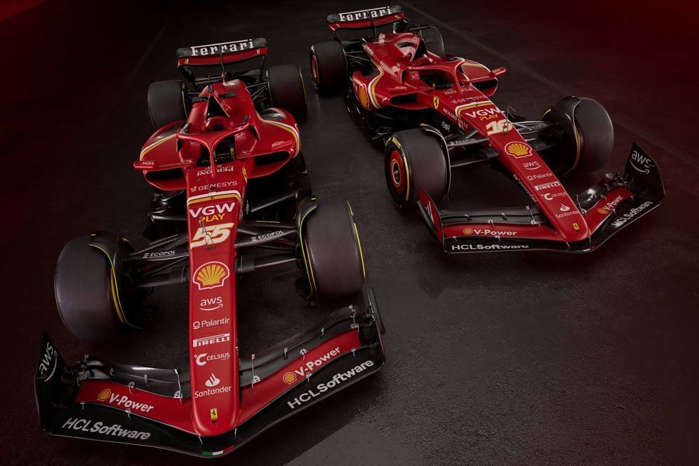 Foto: Merah Menyala, Ini Dia Corak Mobil SF-24 Scuderia Ferrari di Formula 1 2024