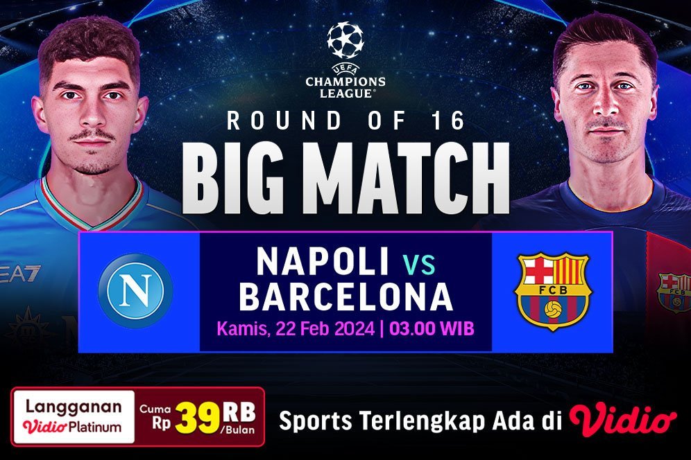 Link Siaran Langsung Liga Champions: Napoli Vs Barcelona di Vidio