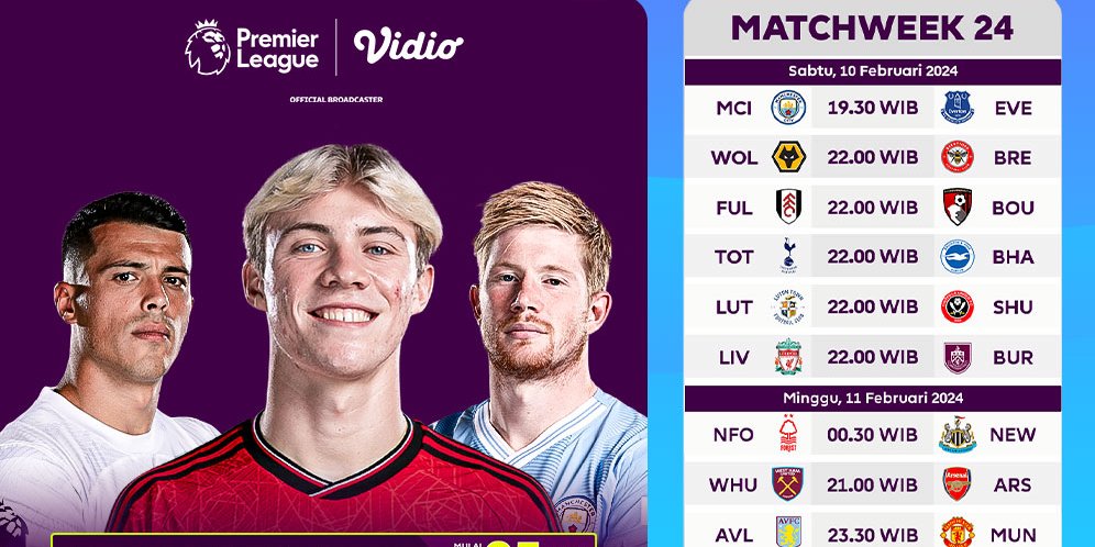 Jadwal Siaran Langsung Liga Inggris 2023/2024 Matchweek 24 Di Vidio, 10 ...