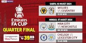 Jadwal Siaran Langsung Piala FA 2023/2024 Babak Perempat Final di Vidio, 16&17 Maret 2024