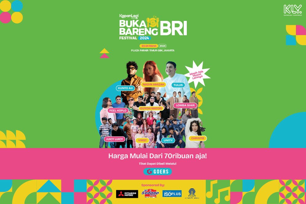 Line Up Bintang Tamu Bertambah, Jangan Sampai Kehabisan Tiket Kapanlagi Buka Bareng BRI Festival 2024! Line Up Bintang Tamu Bertambah, Jangan Sampai Kehabisan Tiket Kapanlagi Buka Bareng BRI Festival 2024!