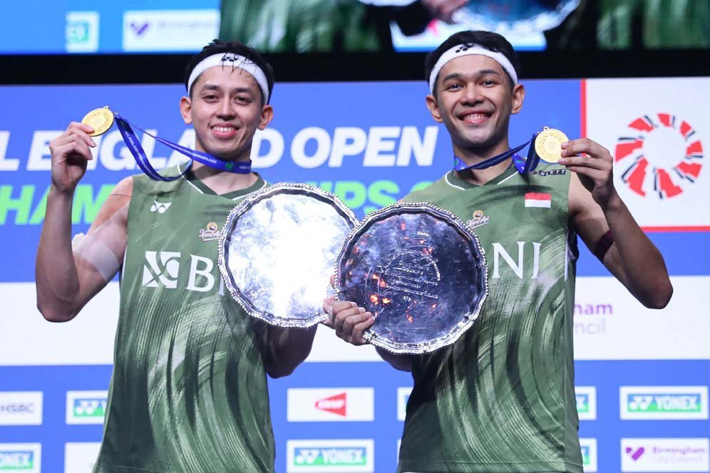 Fajar/Rian Dedikasikan Gelar Juara All England 2024 untuk Coach Aryono Miranat