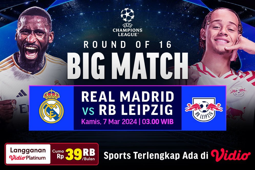 Link Siaran Langsung Liga Champions: Real Madrid vs RB Leipzig, 7 Maret 2024