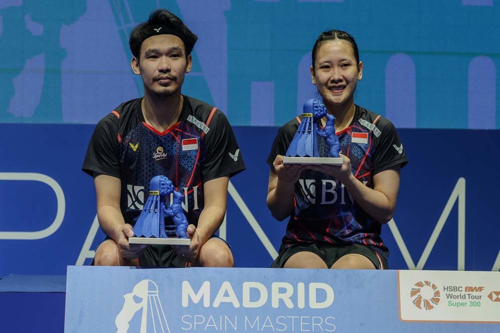 Kalahkan Wakil China, Rinov Rivaldy/Pitha Haningtyas Mentari Juarai Spain Masters 2024