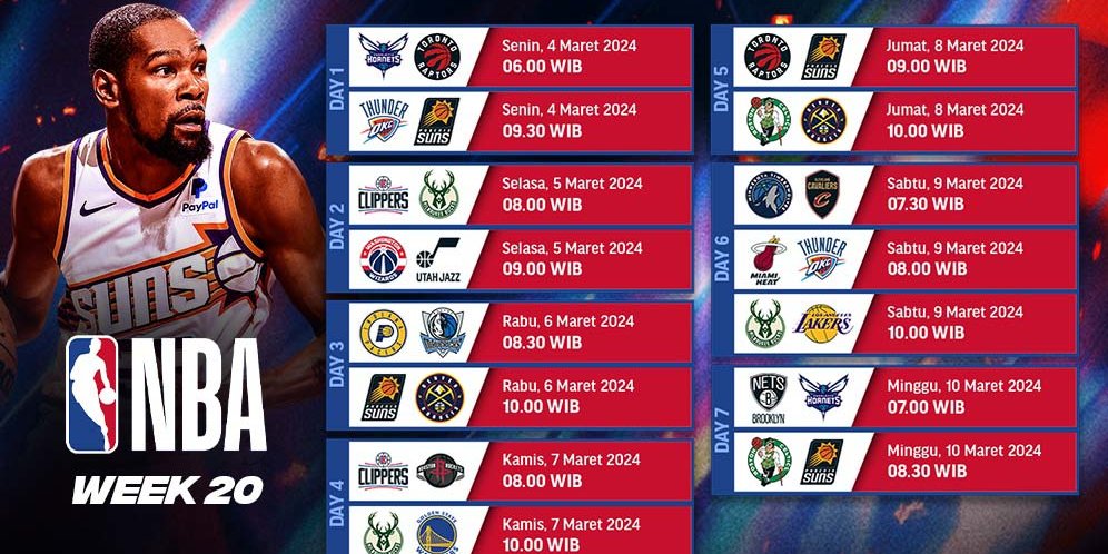 Jadwal Live Streaming Pekan 20 NBA 2023/2024 Di Vidio, 4-10 Maret 2024 ...