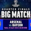 Link Live Streaming Liga Champions: Arsenal Vs Bayern Munchen di Vidio Malam Ini