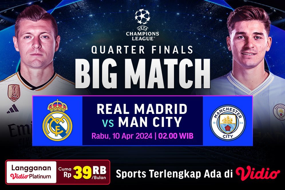 Link Live Streaming Real Madrid vs Manchester City di Vidio Malam Ini Link Live Streaming Real Madrid vs Manchester City di Vidio Malam Ini