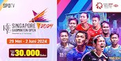 Jadwal Siaran Langsung BWF Singapore Open 2024 di Vidio, 29 Mei-2 Juni 2024