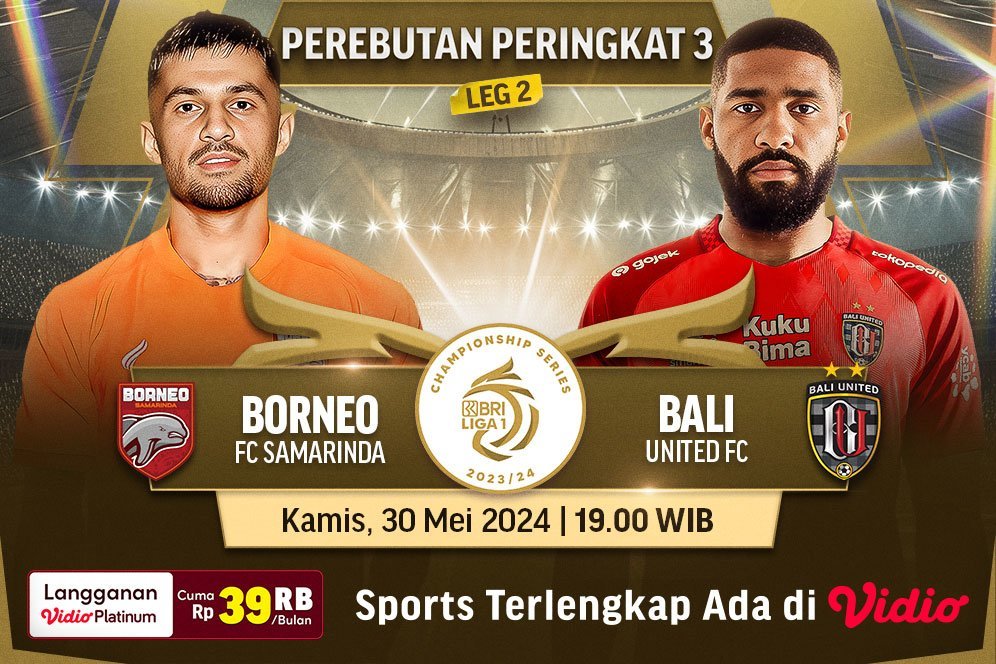 Link Live Streaming Borneo FC vs Bali United di Vidio, 30 Mei 2024