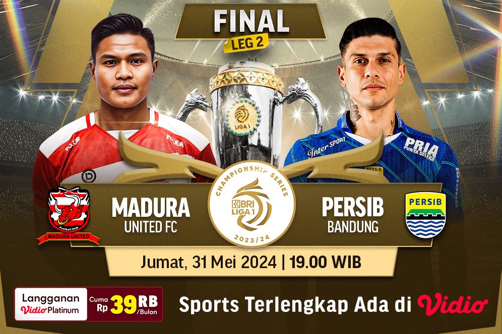 Link Siaran Langsung Madura United Vs Persib Bandung di Vidio, 31 Mei 2024