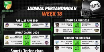 Jadwal Siaran Langsung Pekan 18 IBL Tokopedia 2024 di Vidio, 26-30 Juni 2024