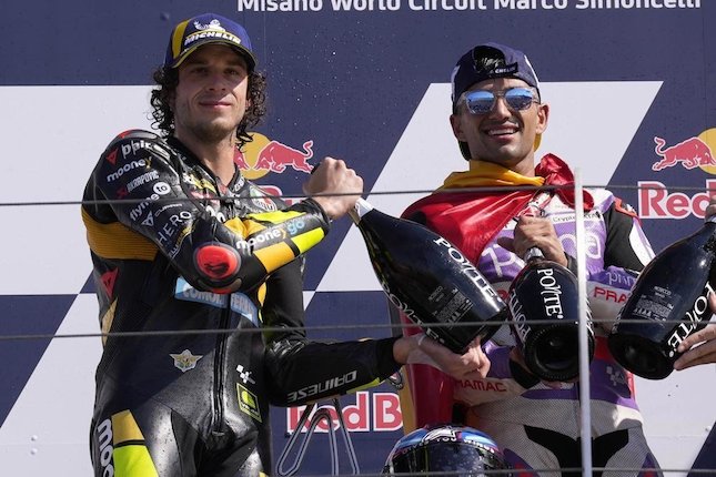 Momen Jorge Martin dan Marco Bezzecchi Podium Bareng