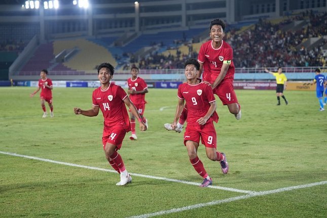 Selebrasi skuad Timnas Indonesia U-16 di Piala AFF U-16 2024 (c) PSSI