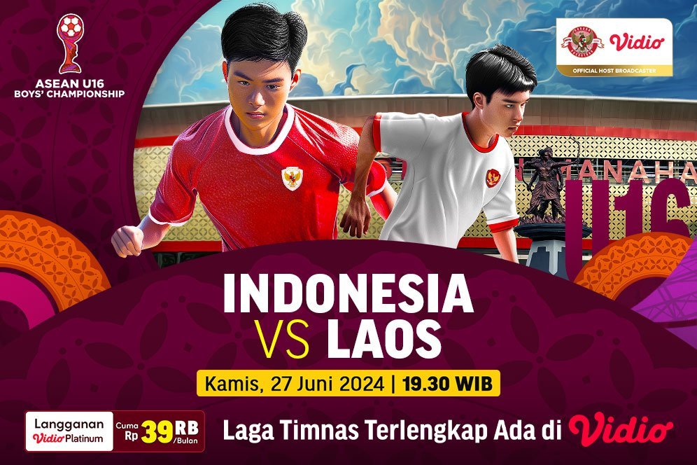 Link Siaran Langsung Indonesia U-16 Vs Laos U-16 di Vidio, 27 Juni 2024